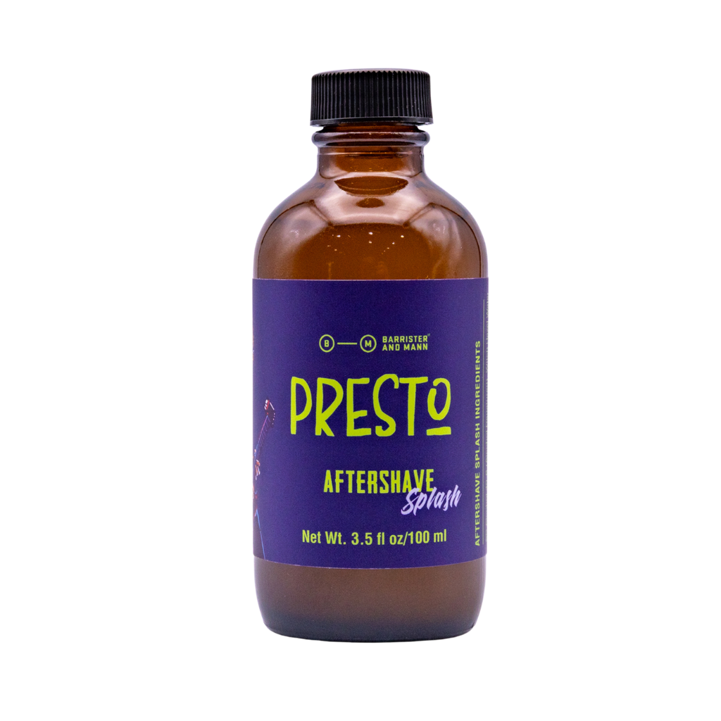 Barrister and Mann Presto Aftershave Splash.