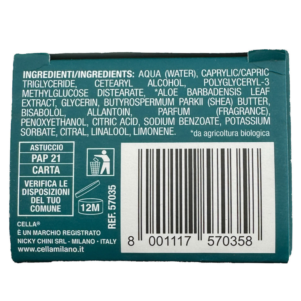 Cella Milano Organic Aloe Vera Aftershave Balm 100 ml