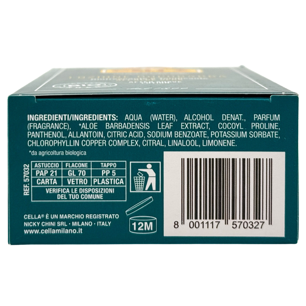 Cella Milano Organic Aloe Vera Aftershave Lotion 3.5 oz