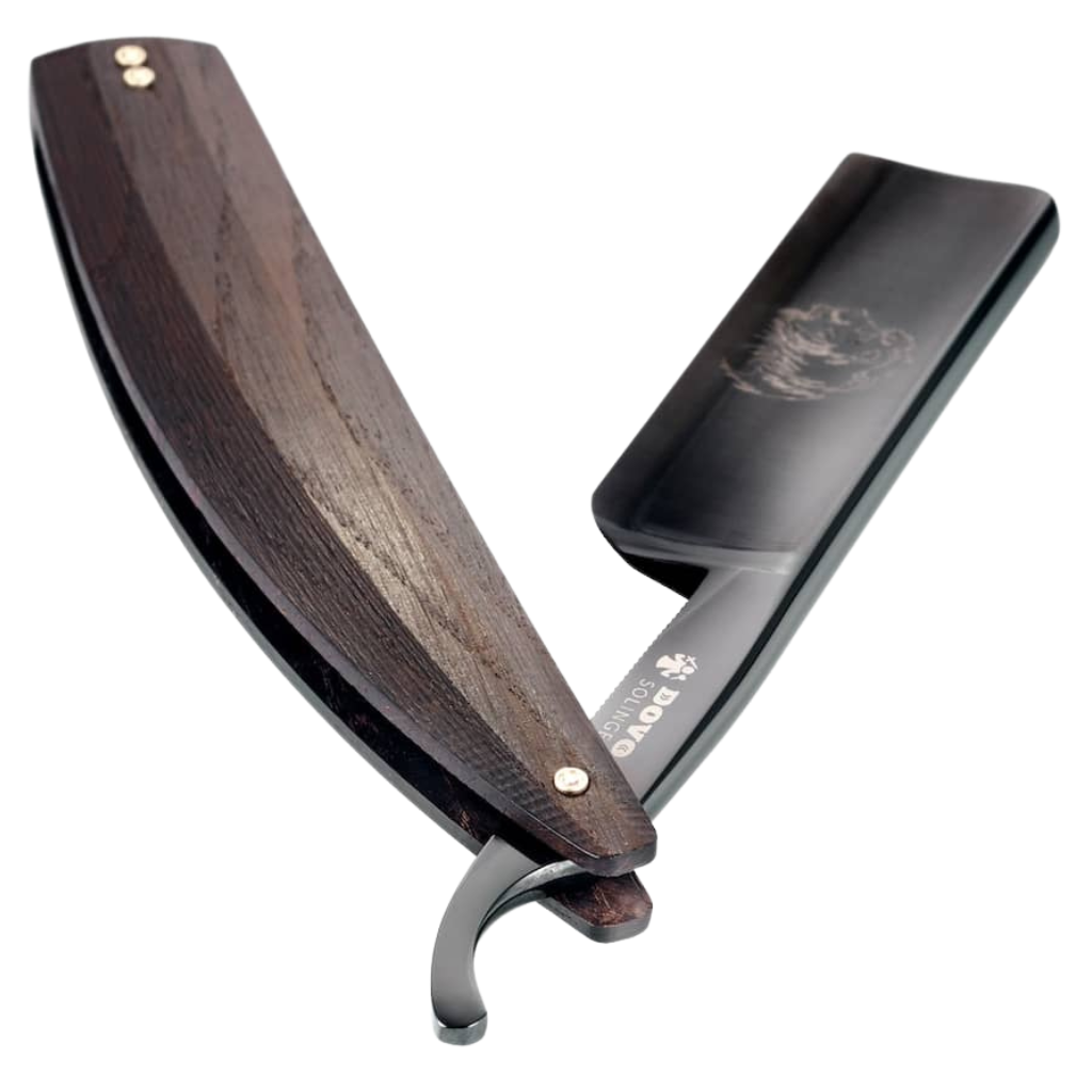 Dovo Arena Straight Razor 8/8&quot; Smoked Oak Carbon Steel