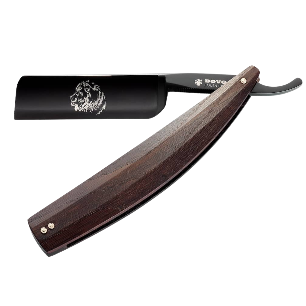Dovo Arena Straight Razor 8/8&quot; Smoked Oak Carbon Steel