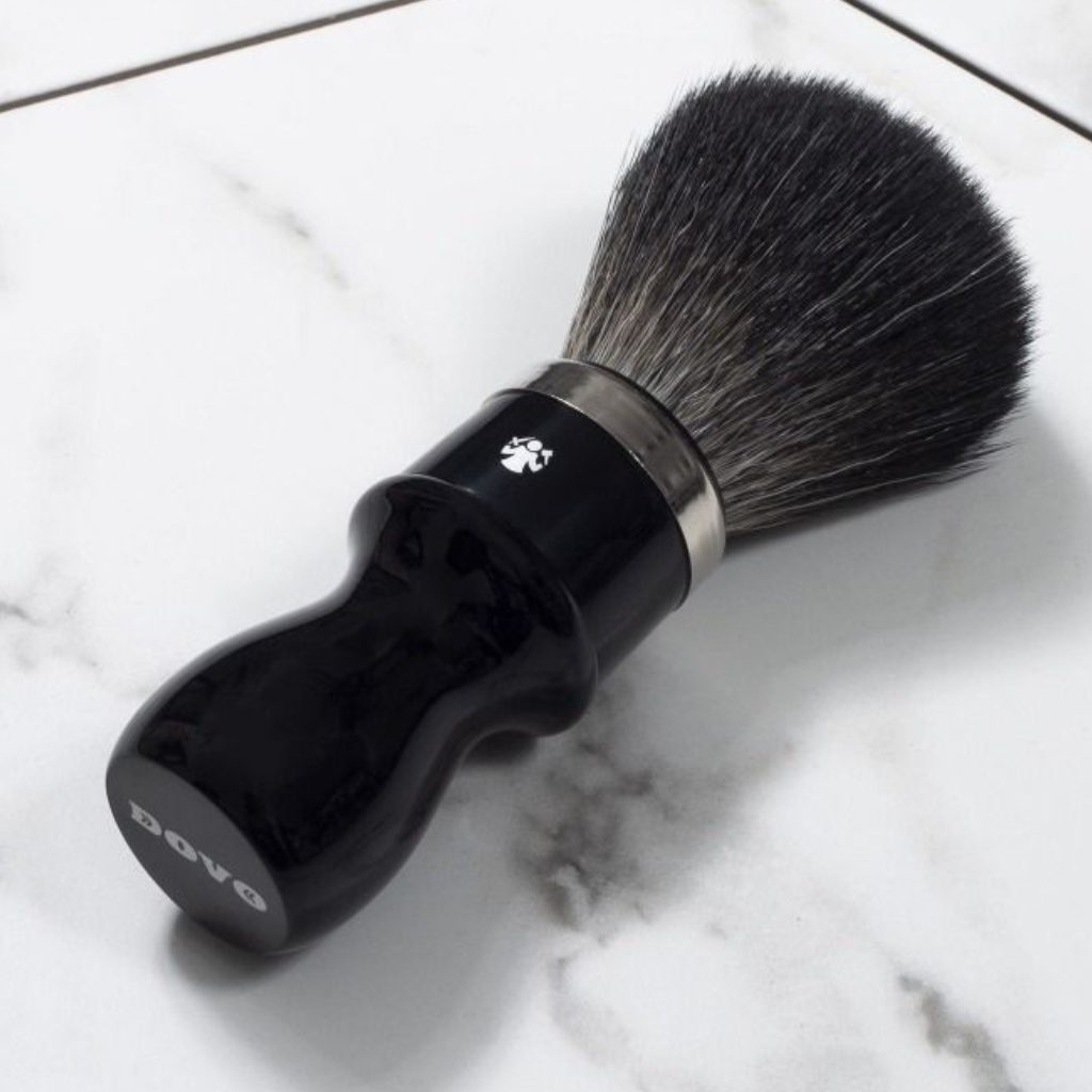 Dovo Hi-Brush Black Acrylic Synthetic Silvertip Shaving Brush