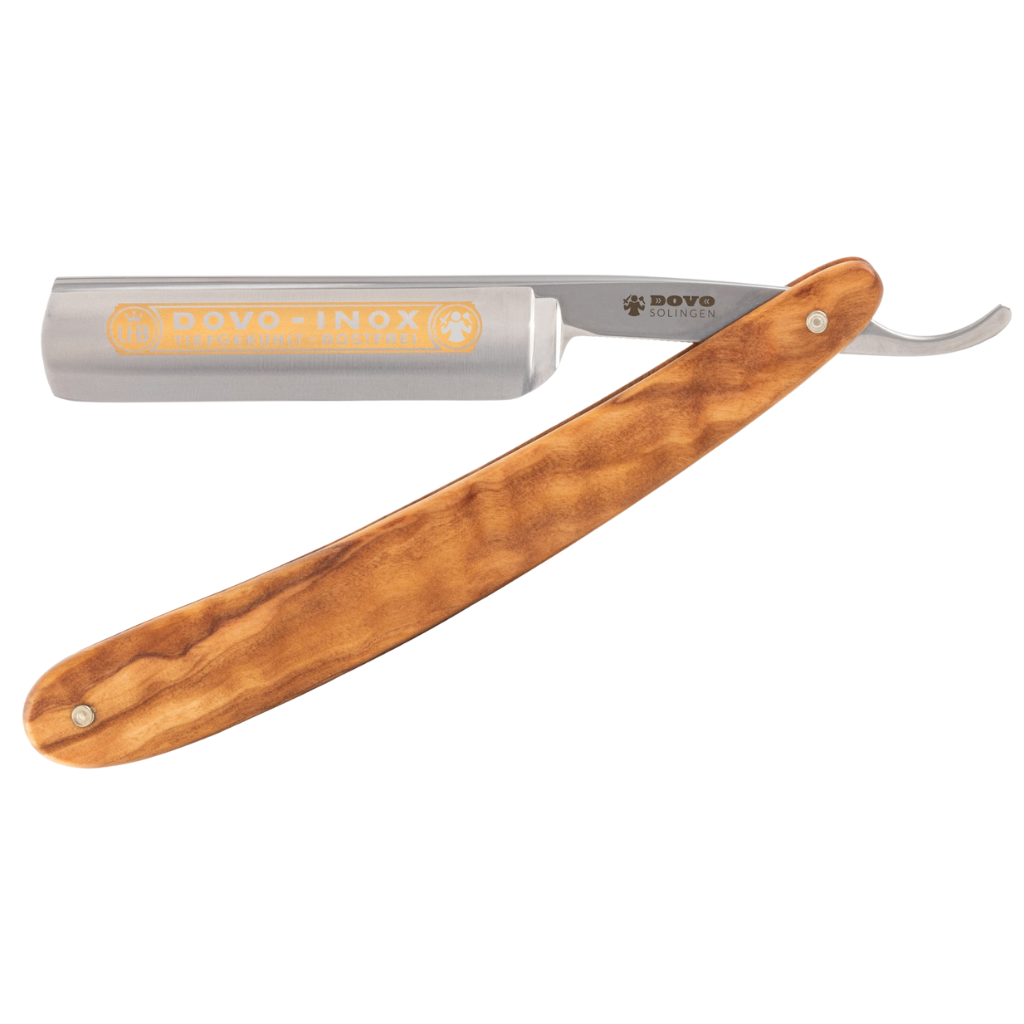 Dovo Inox Straight Razor 5/8&quot; Olive Wood Stainless Steel