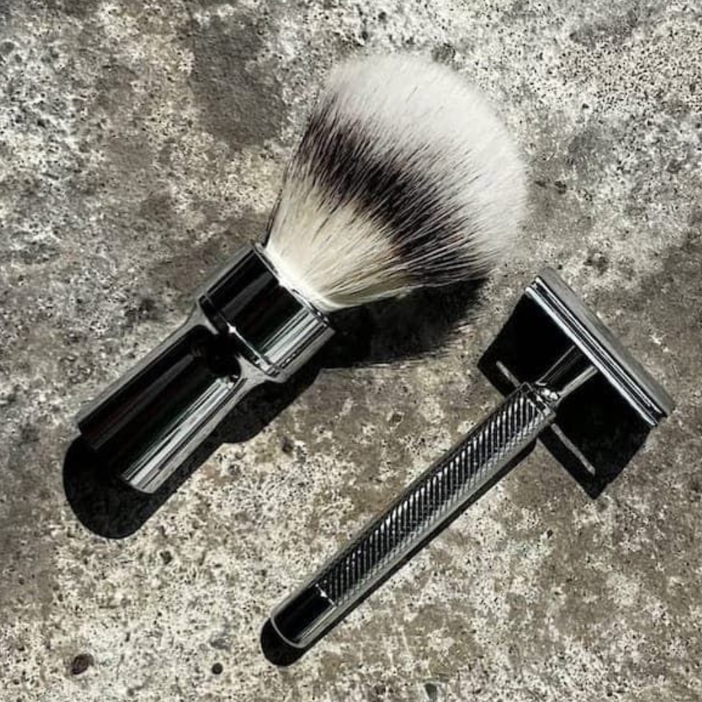 Dovo Primo I Synthetic Silvertip Shaving Brush &amp; Safety Razor Set