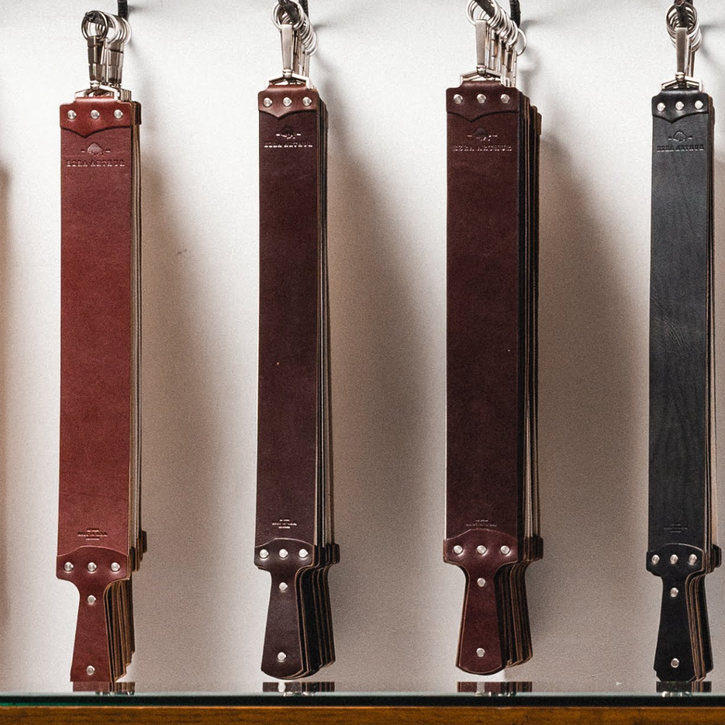 Ezra Arthur 2.5 Inch Whiskey Cordovan &amp; Nickel Strop