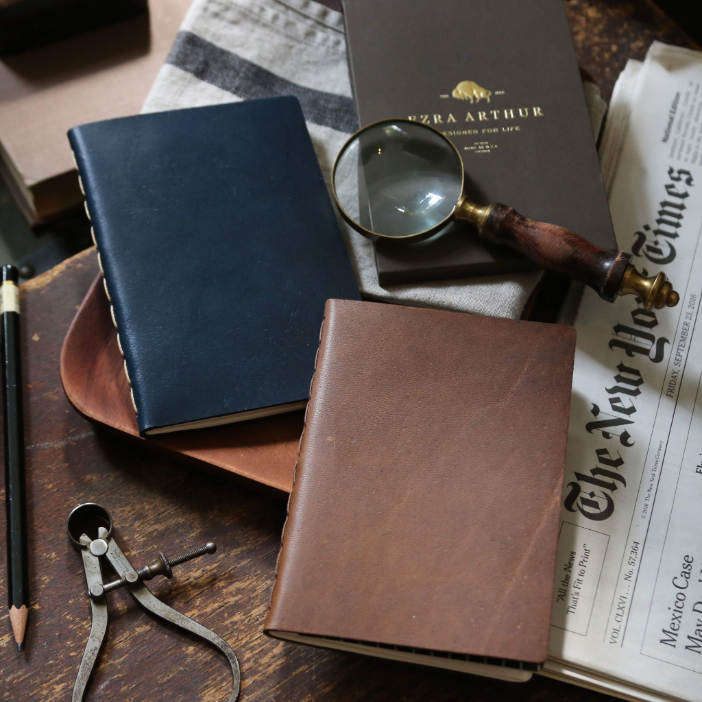 Ezra Arthur Medium Leather Notebook Whiskey