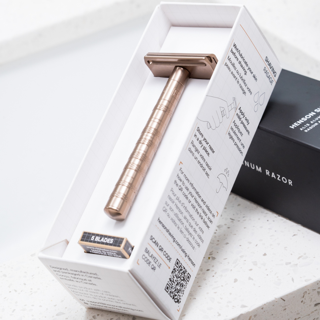 Henson Aluminum AL13 Tan Mild Safety Razor.