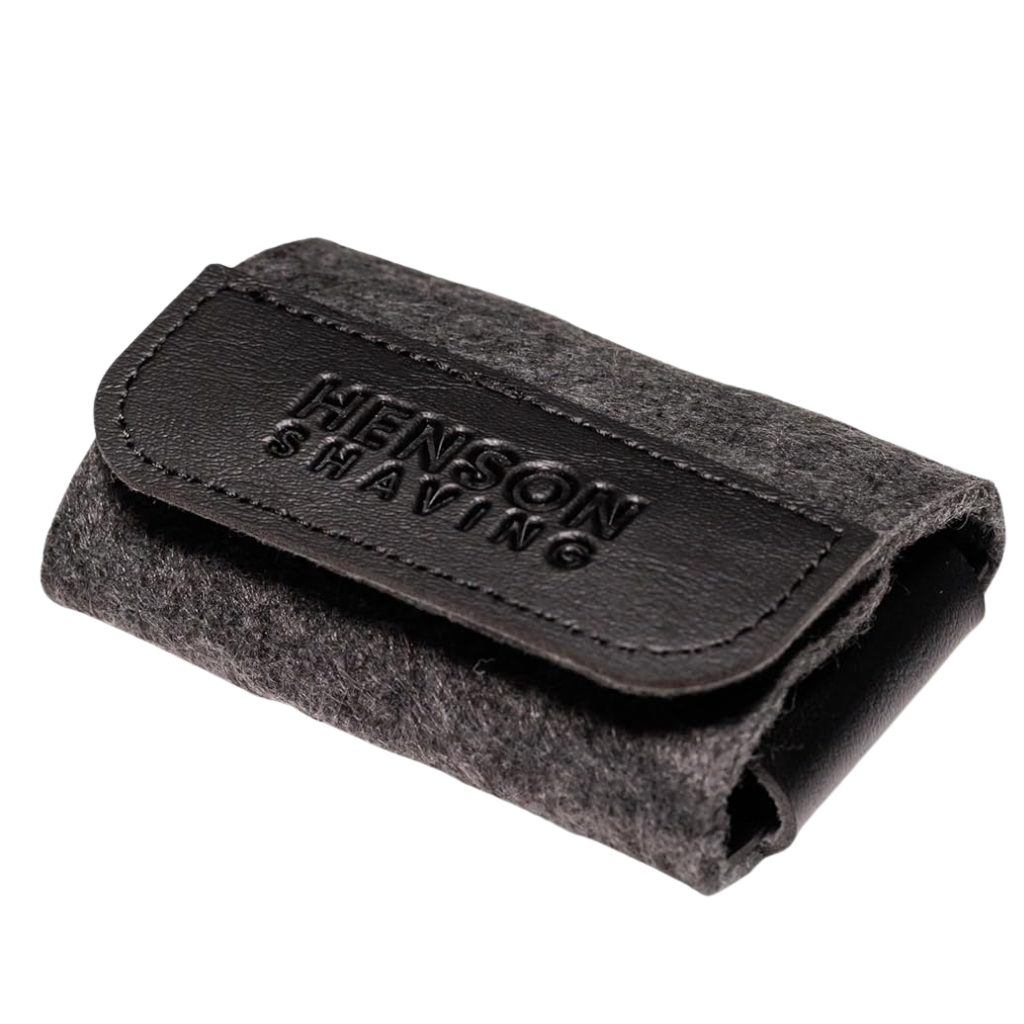 Henson Black Vegan Leather Safety Razor Travel Case