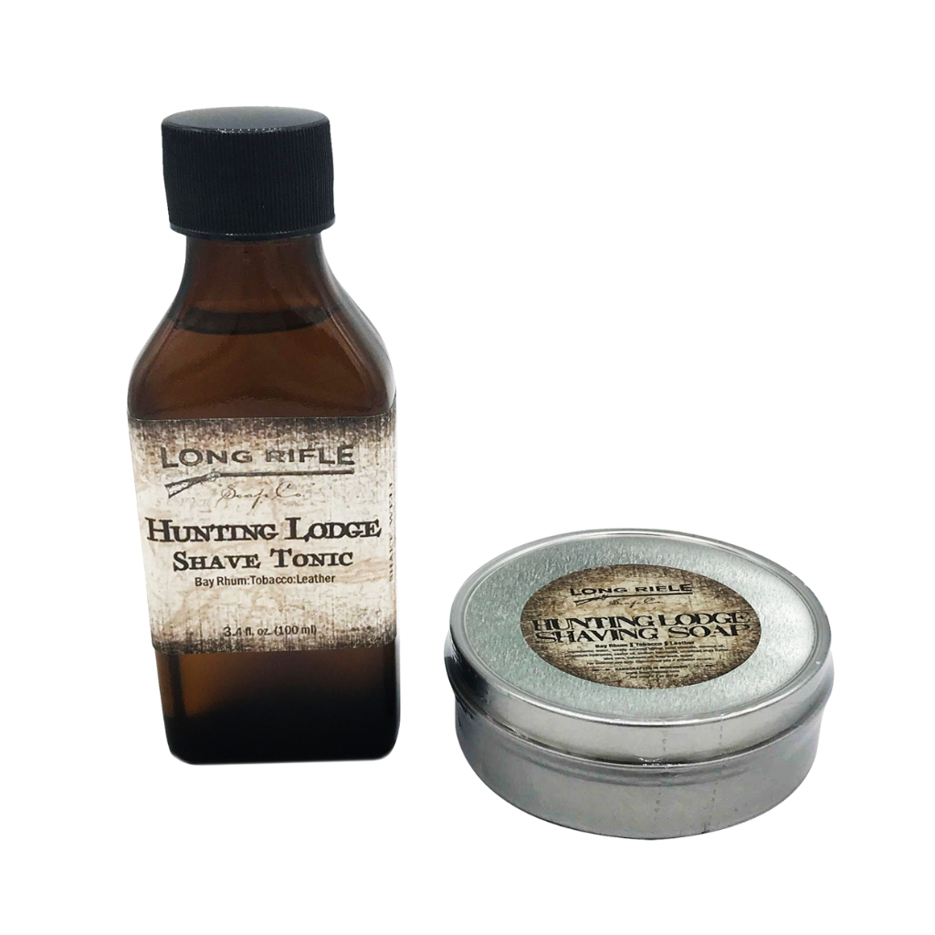 Long Rifle Hunting Lodge Shaving Puck and Aftershave Gift Set.