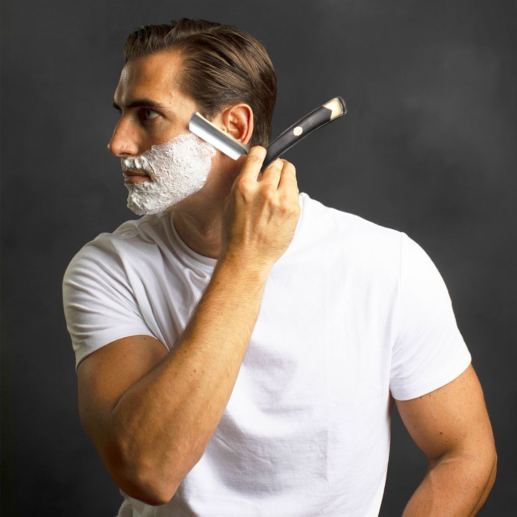 Naked Armor King Arthur Straight Razor 7/8&quot; Ebony Japanese Stainless Steel.