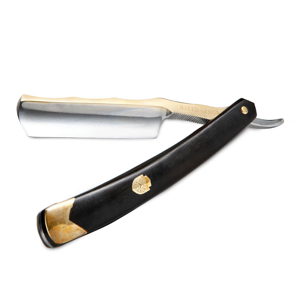 Naked Armor King Arthur Straight Razor 7/8&quot; Ebony Japanese Stainless Steel.