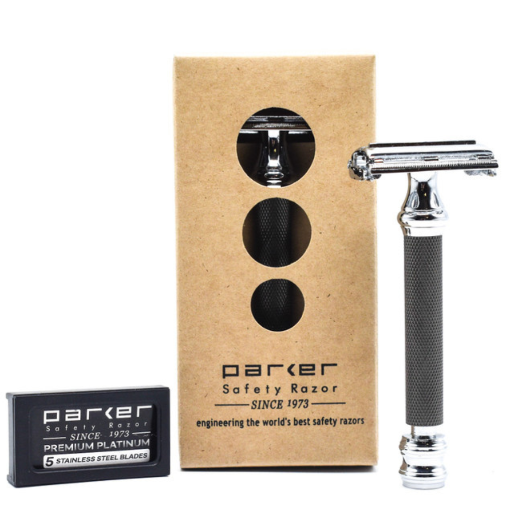 Parker 76R Resin Pure Badger 3-Piece Safety Razor Set