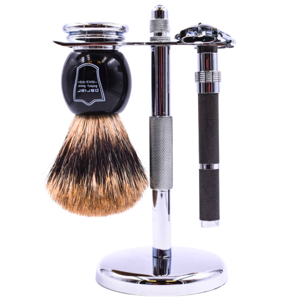Parker 96R Resin Pure Badger 3-Piece Safety Razor Set