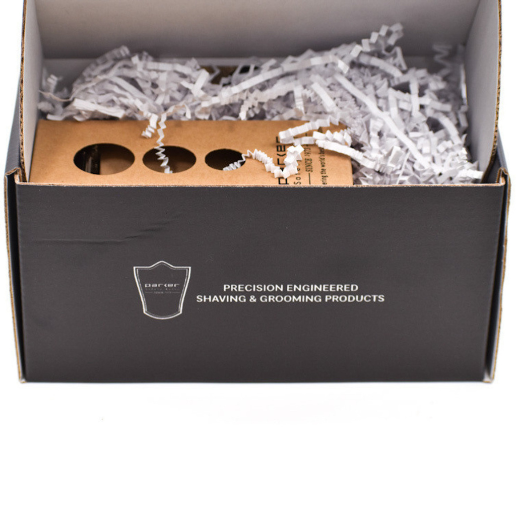 Parker 99R Marbled Ivory Black Badger 3-Piece Safety Razor Set