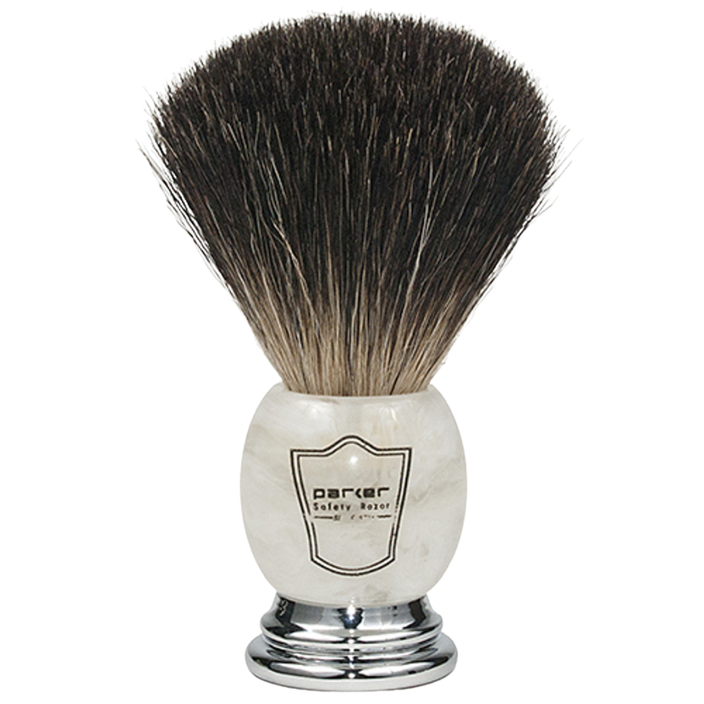 Parker 99R Marbled Ivory Black Badger 3-Piece Safety Razor Set