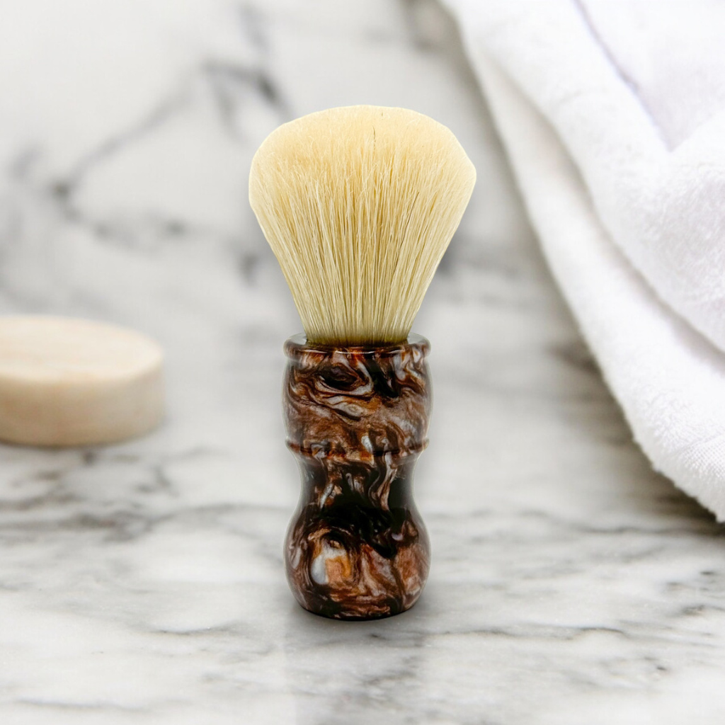Parker Deluxe Faux Tortoiseshell Boar Shaving Brush &amp; Acrylic Shaving Brush Stand