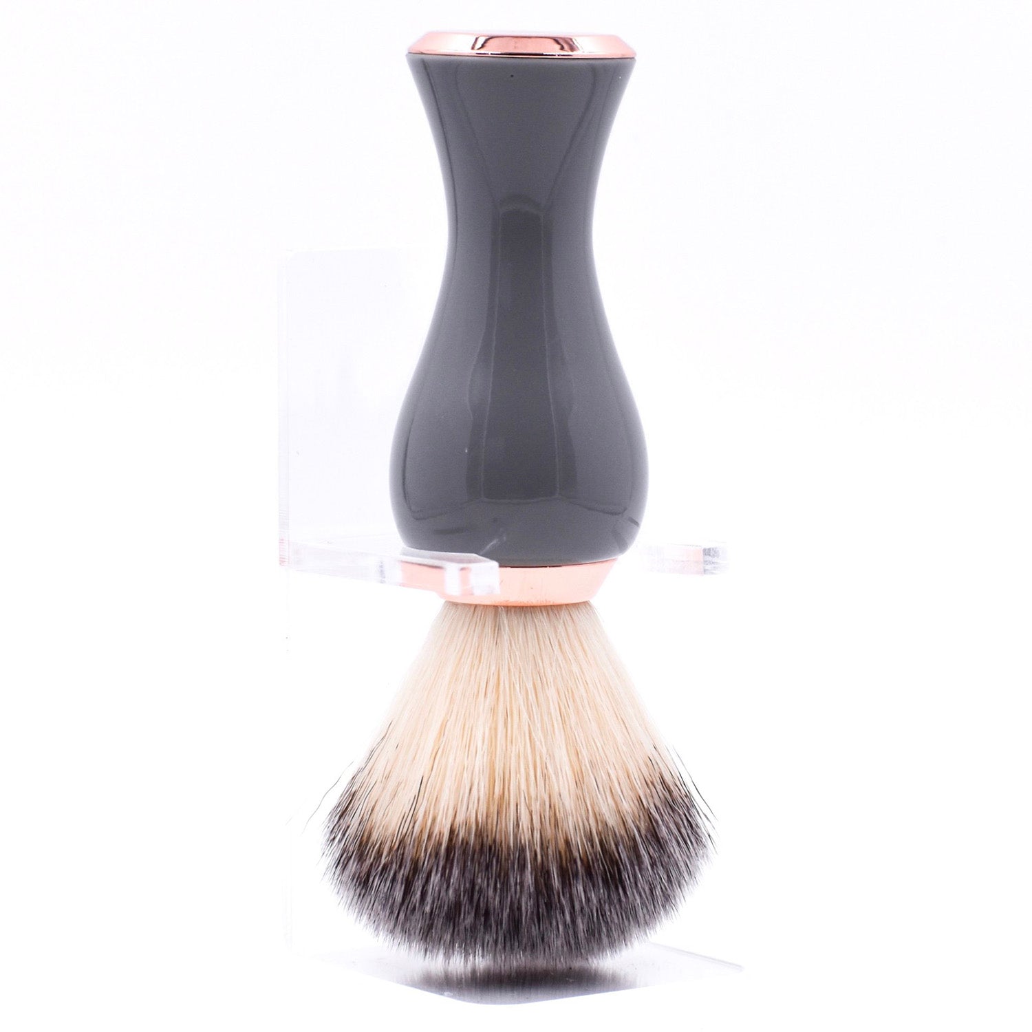 Parker Gray &amp; Rose Resin Synthetic Shaving Brush &amp; Acrylic Shaving Brush Stand