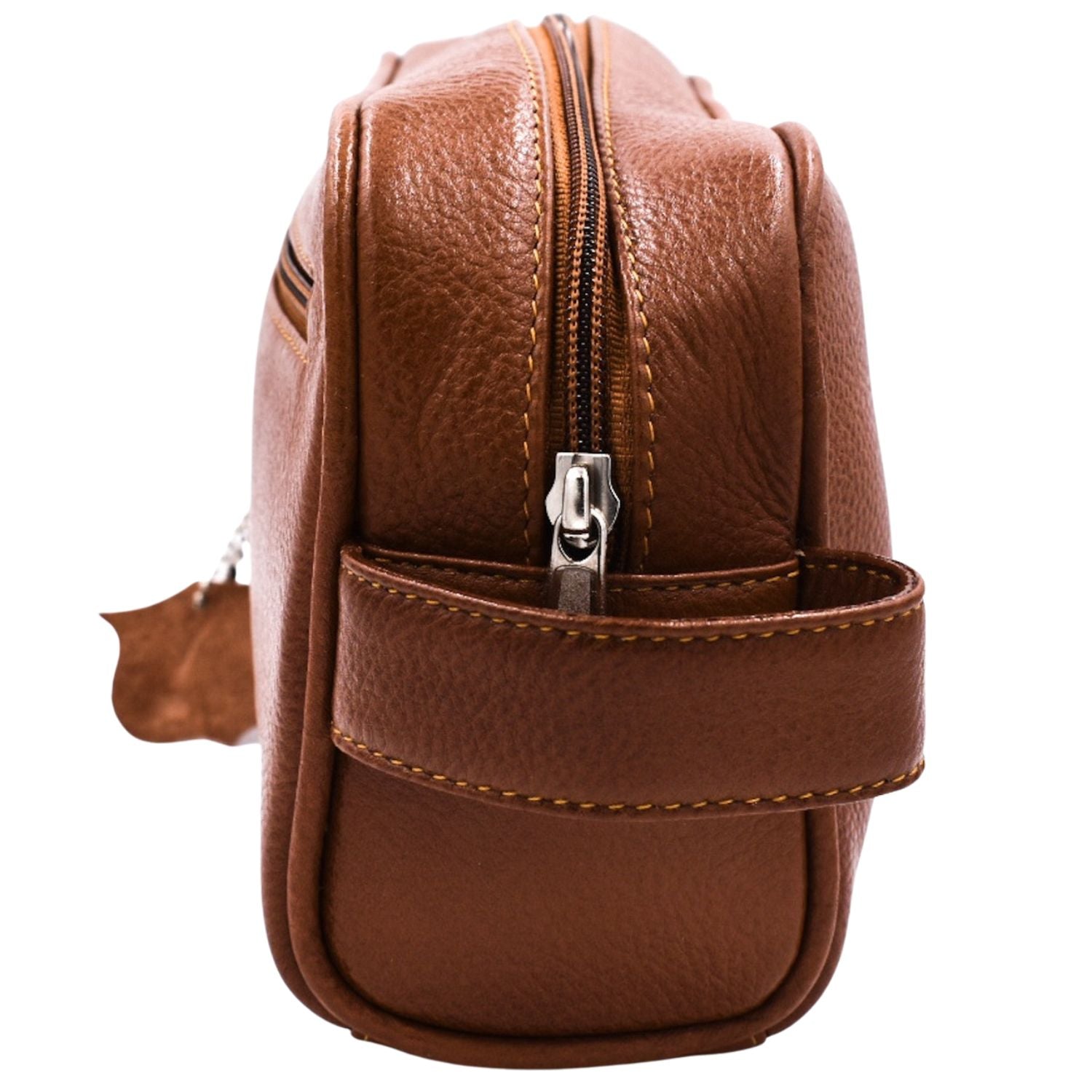 Parker Saddle Brown Water Buffalo Leather Toiletry Bag