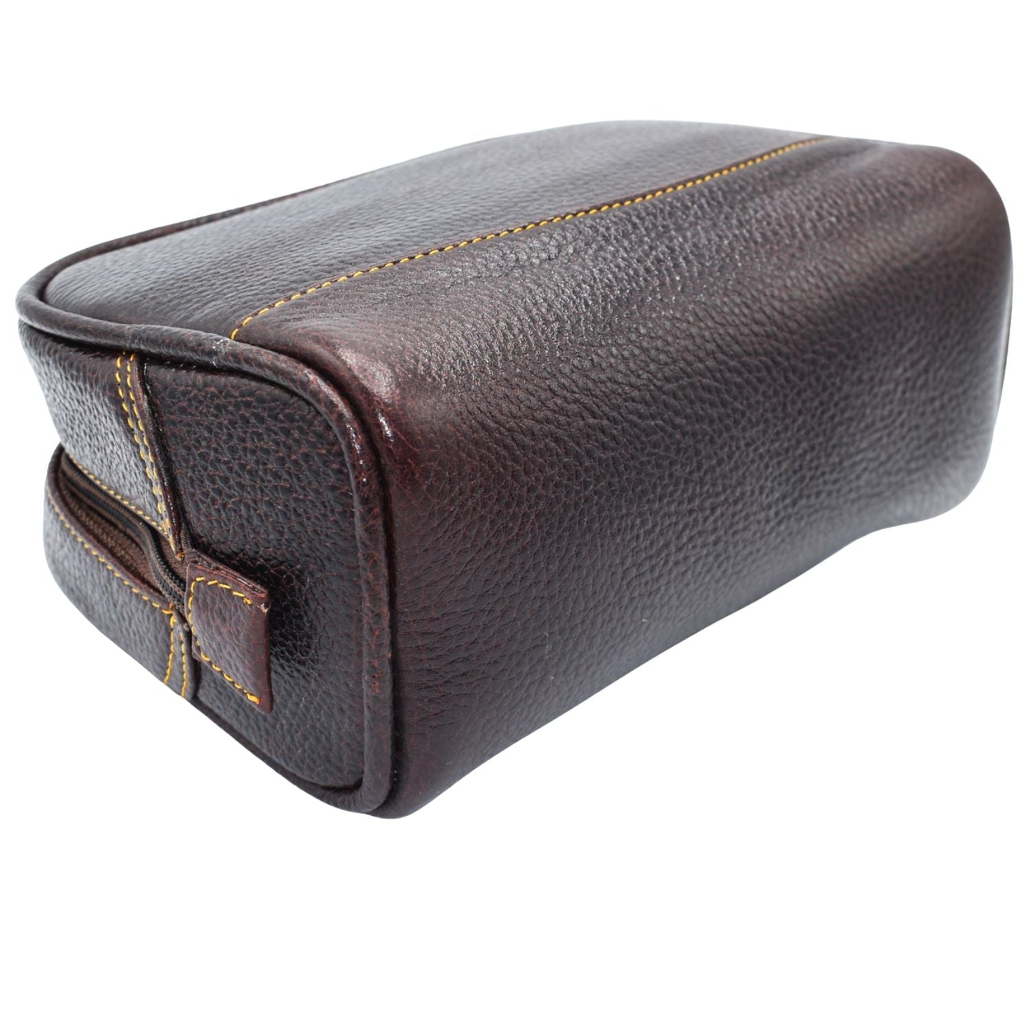 Parker Dark Brown Water Buffalo Leather Toiletry Bag Large