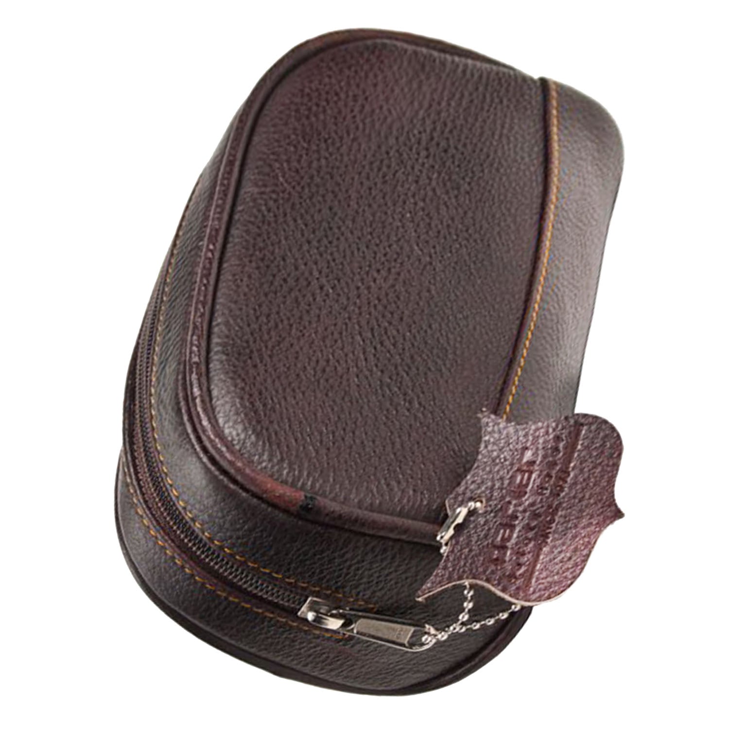 Parker Dark Brown Water Buffalo Leather Toiletry Bag Small