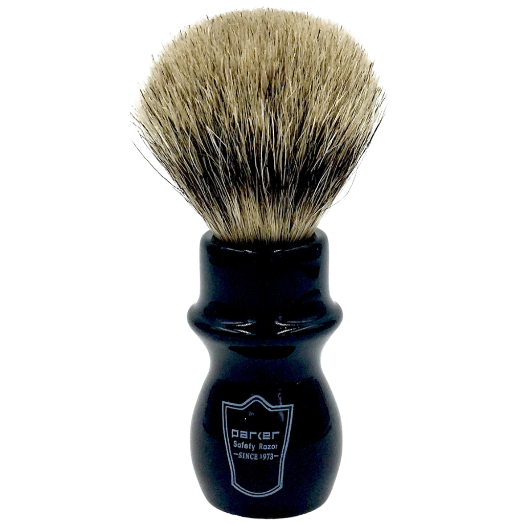 Parker Resin Pure Badger Shaving Brush &amp; Lucite Shaving Brush Stand