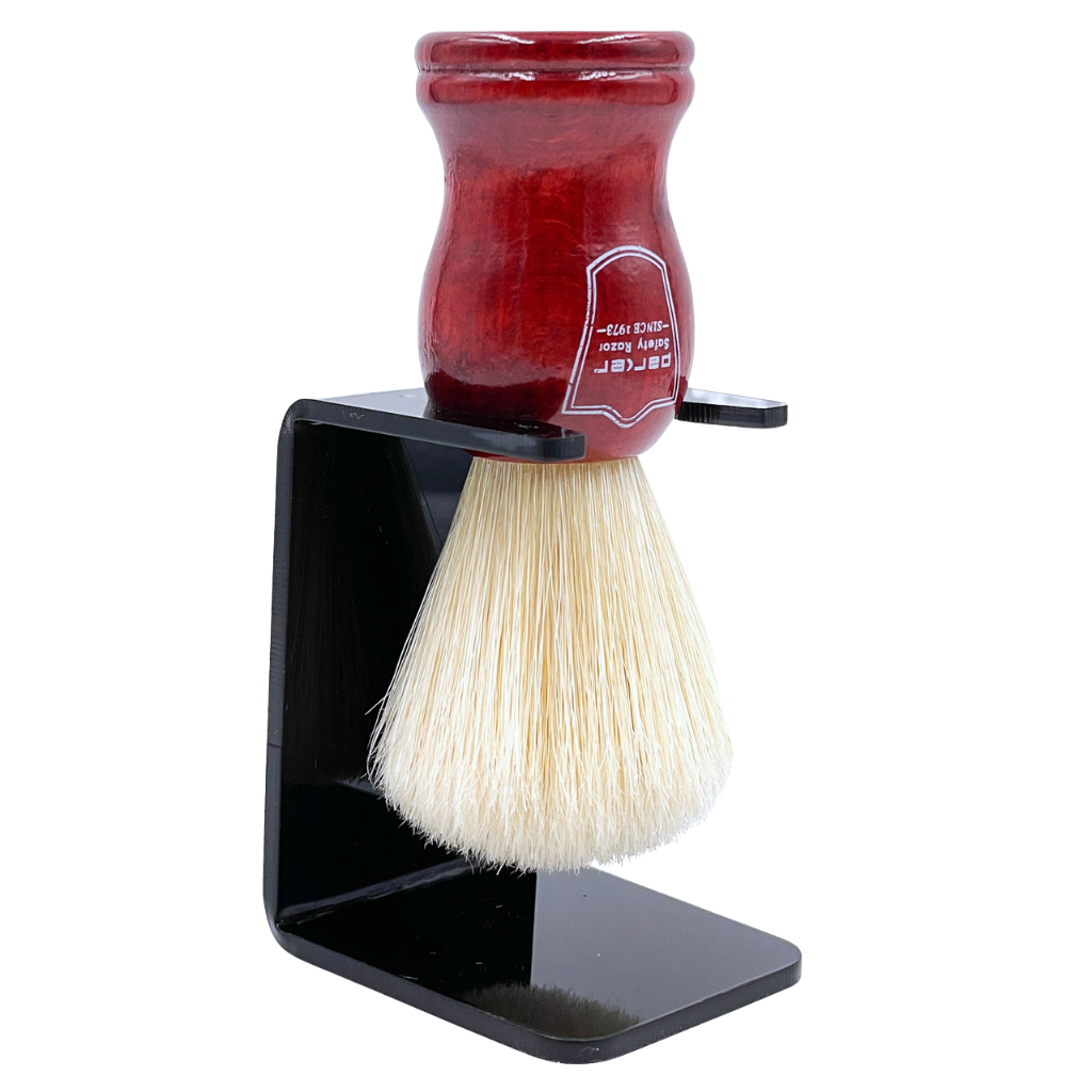 Parker Rosewood Boar Shaving Brush &amp; Lucite Shaving Brush Stand
