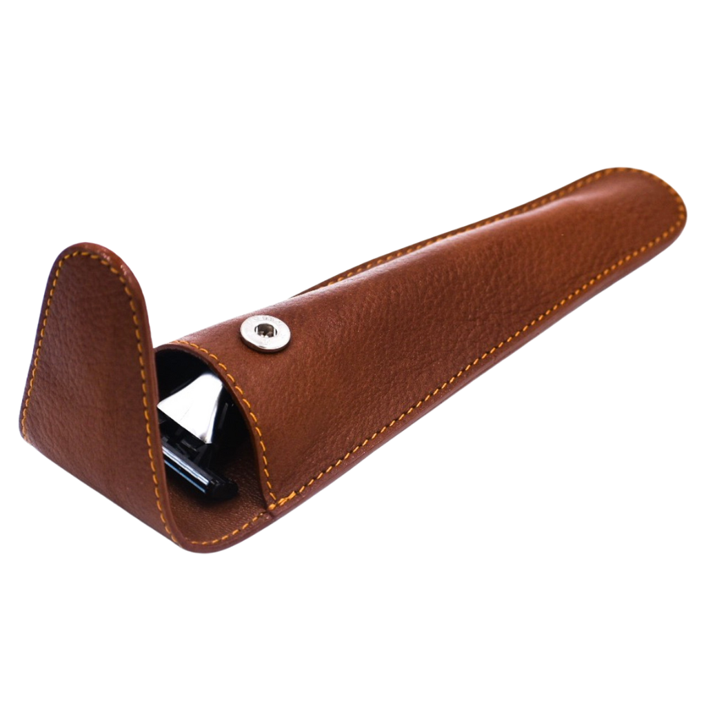 Box Razor Brown Parker Saddle Brown Leather Cartridge Razor Travel Case – I Wet Shave