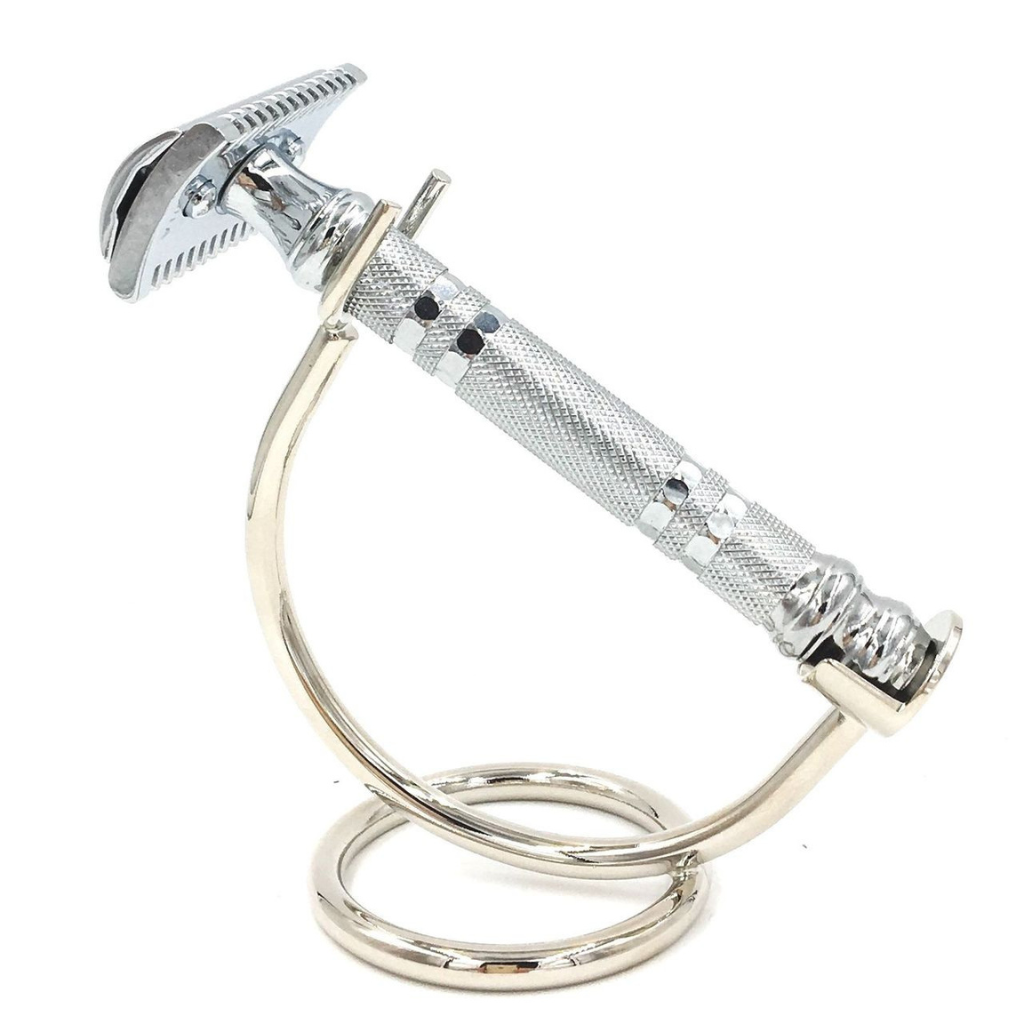 Kronos Stand Razor Super Safety Razors Chrome Curved Safety Razor Stand – I Wet Shave