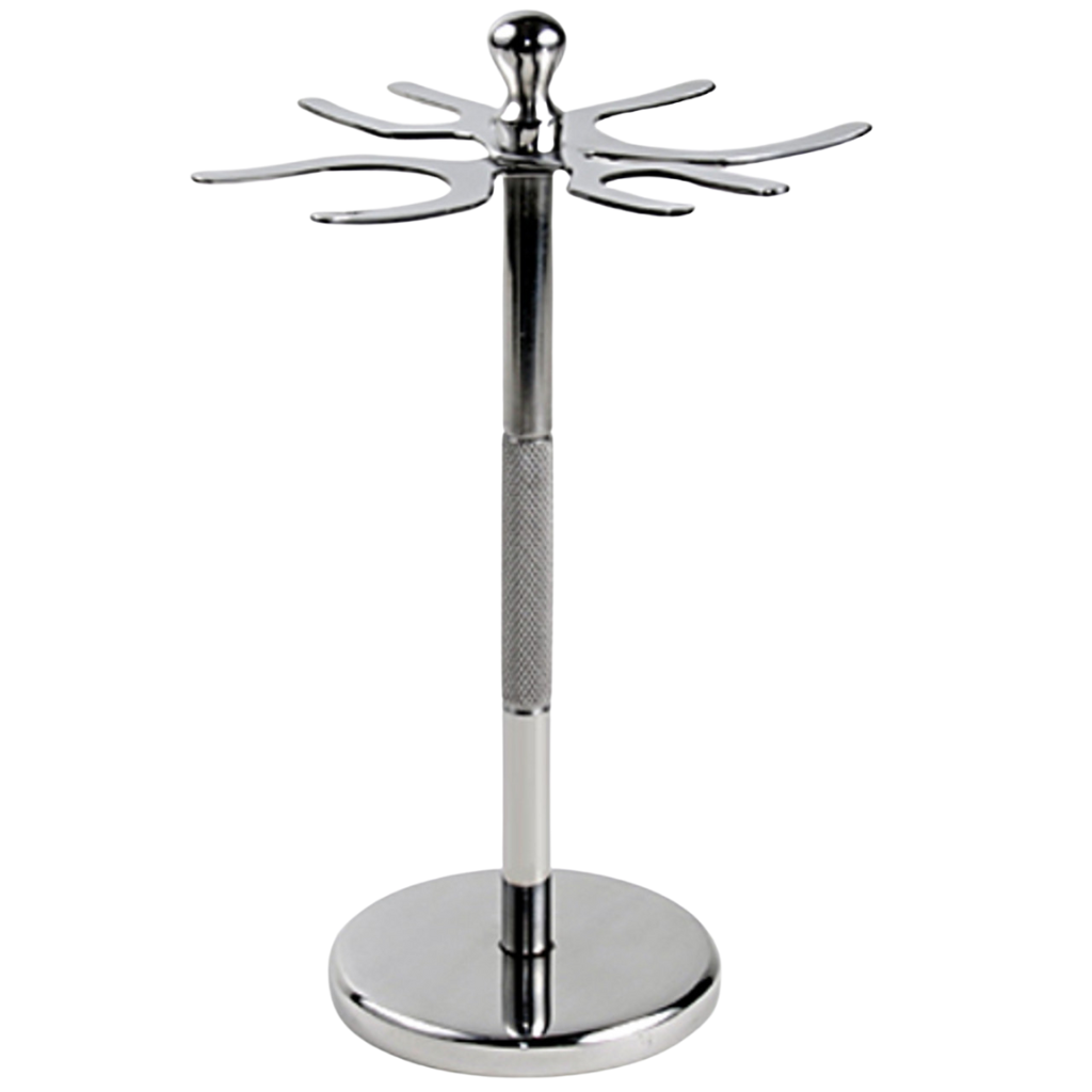 Super Safety Razors Stainless Steel 4-Prong Safety Razor and Shaving Brush Stand