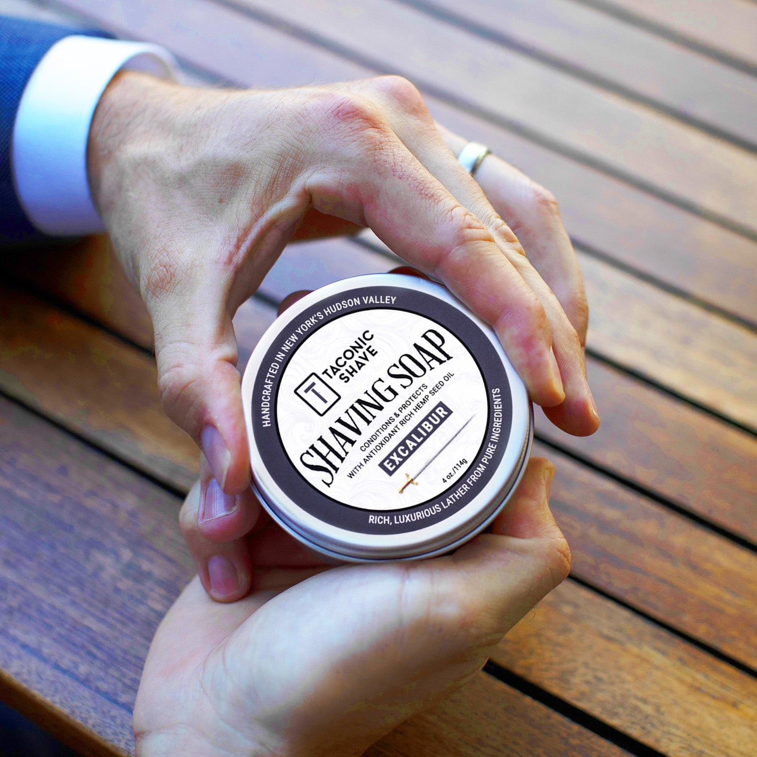 Taconic Shave Hemp &amp; Excalibur Shaving Soap 4 oz