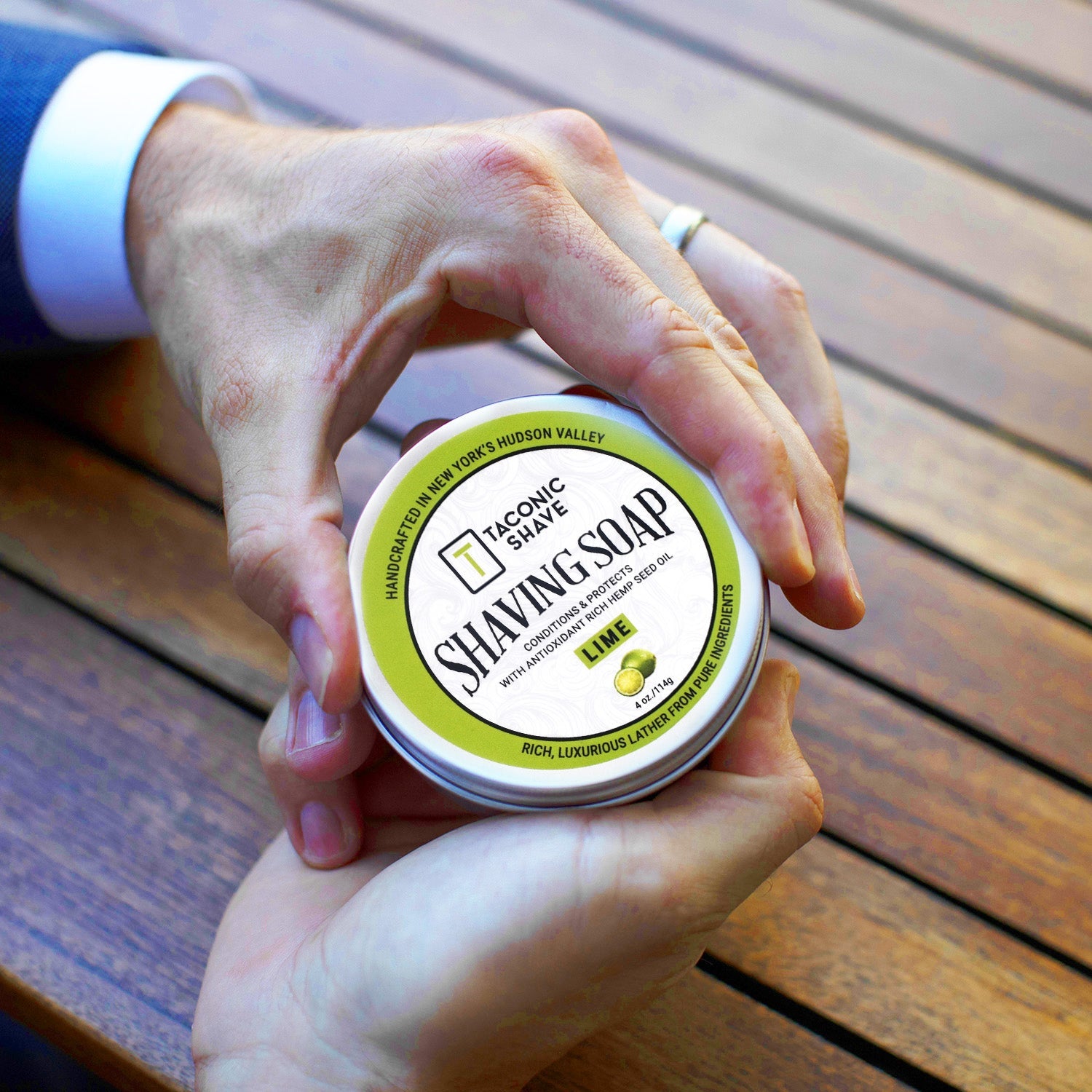 Taconic Shave Hemp &amp; Lime Shaving Soap 4 oz