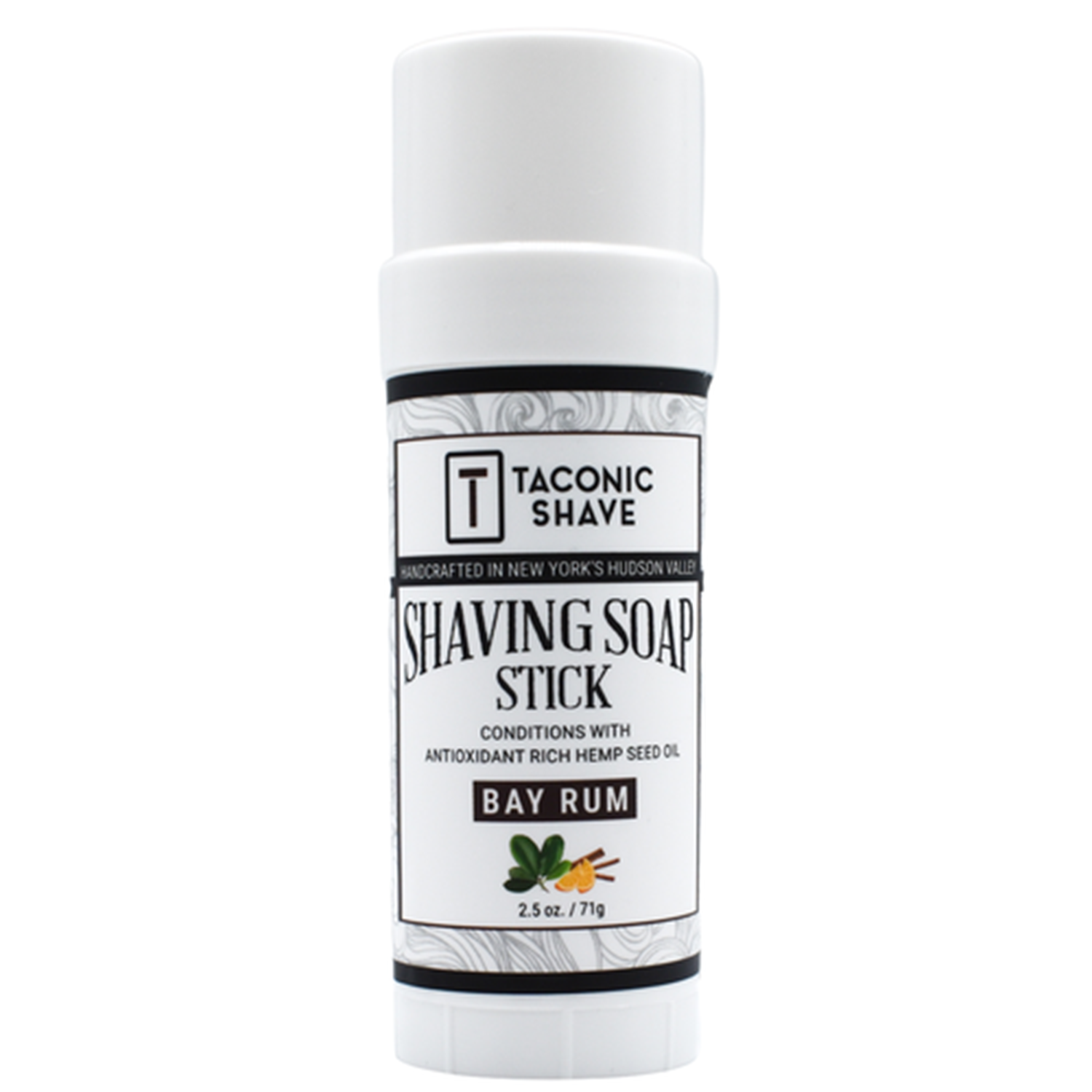 Taconic Shave Hemp &amp; Bay Rum Twist Up Shaving Soap Stick 2.5 oz