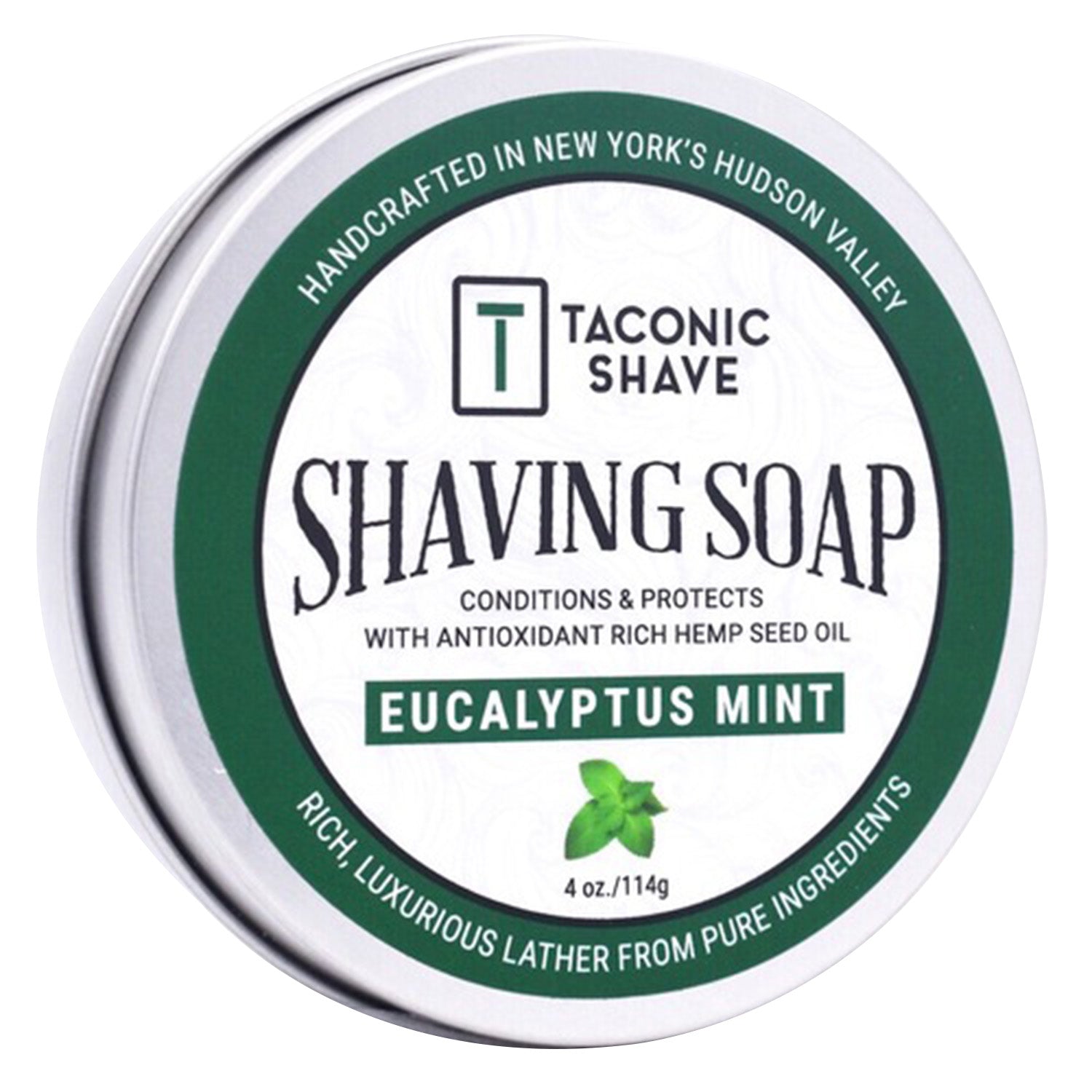 Taconic Shave Hemp &amp; Eucalyptus Mint Shaving Soap 4 oz