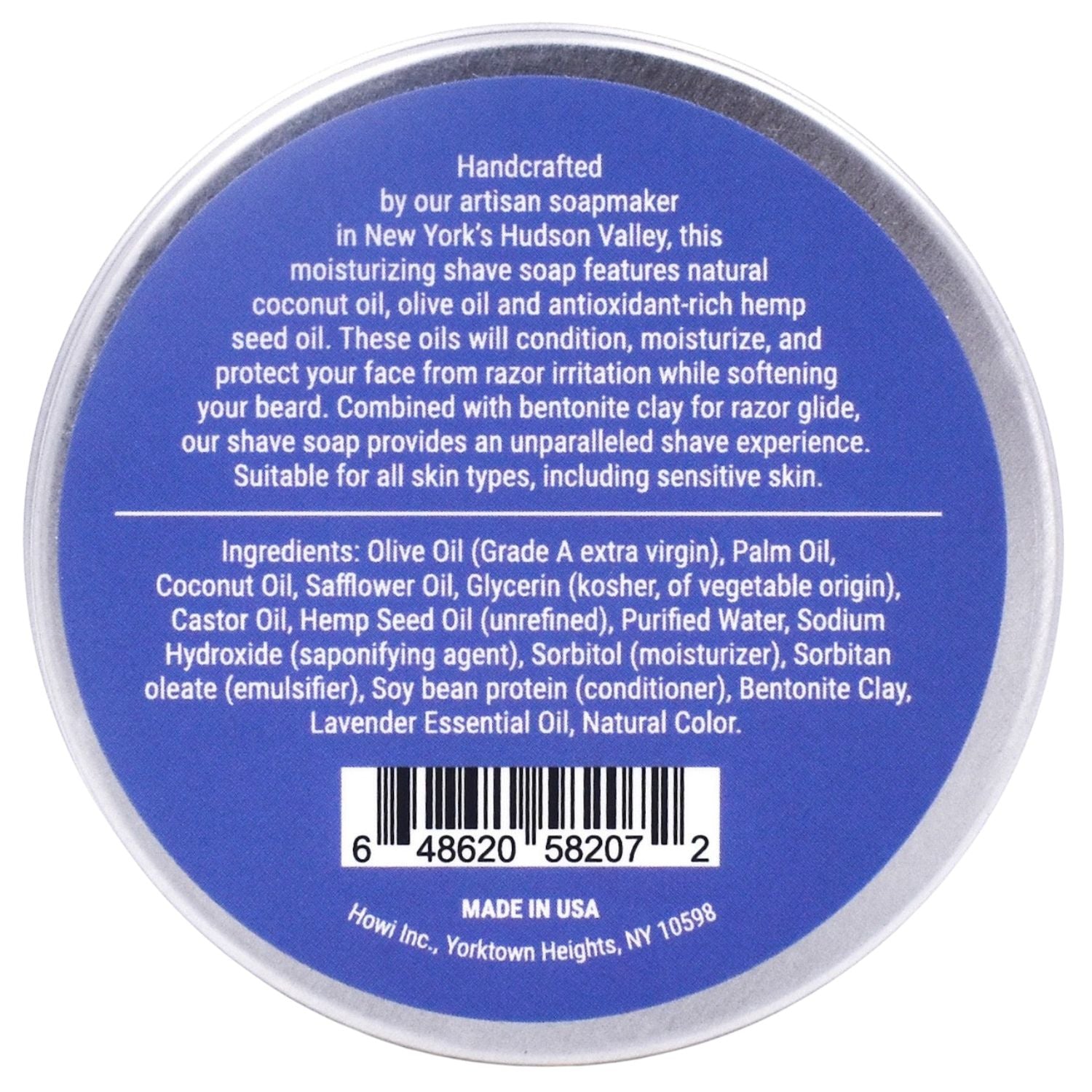 Taconic Shave Hemp &amp; Lavender Shaving Soap 4 oz