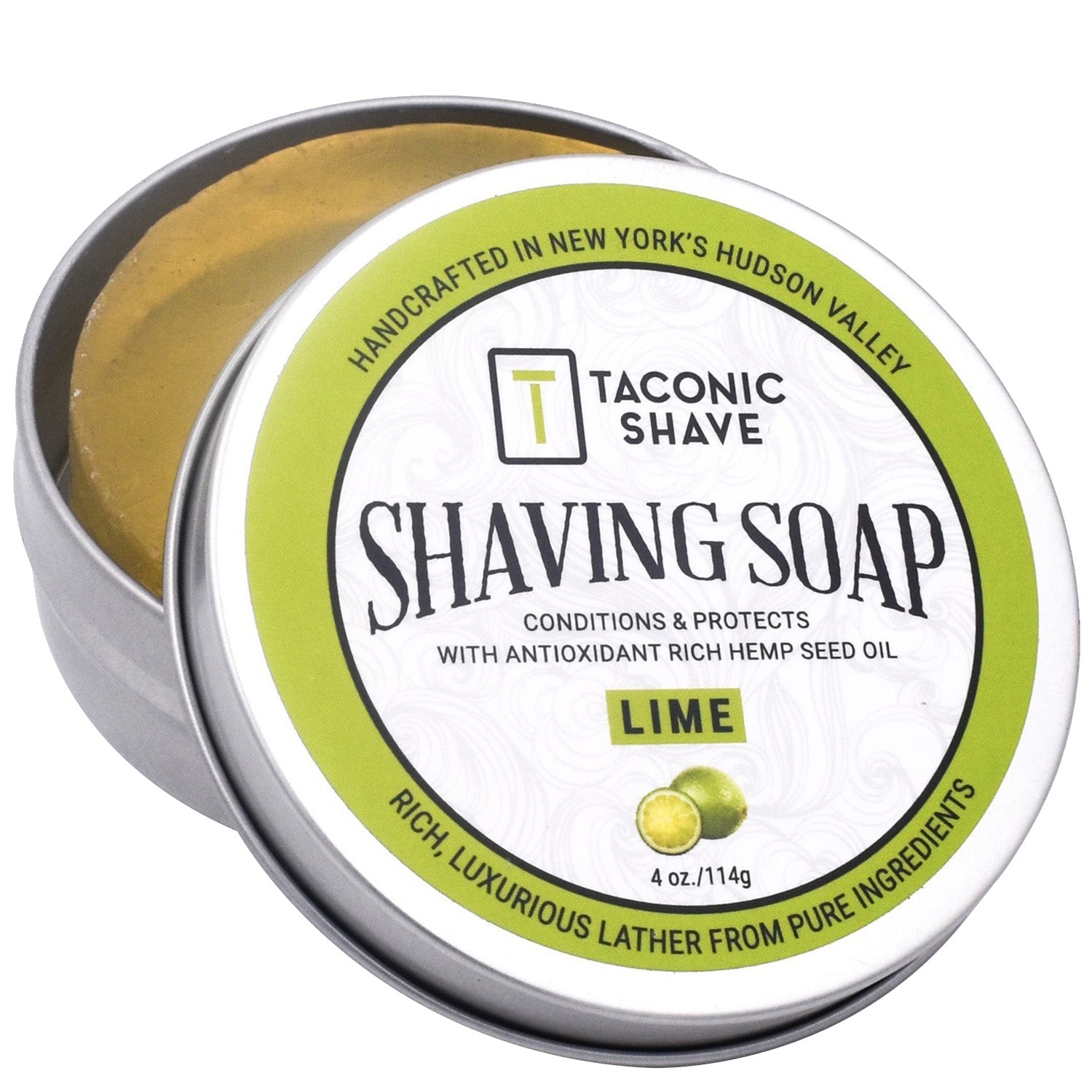 Taconic Shave Hemp &amp; Lime Shaving Soap 4 oz
