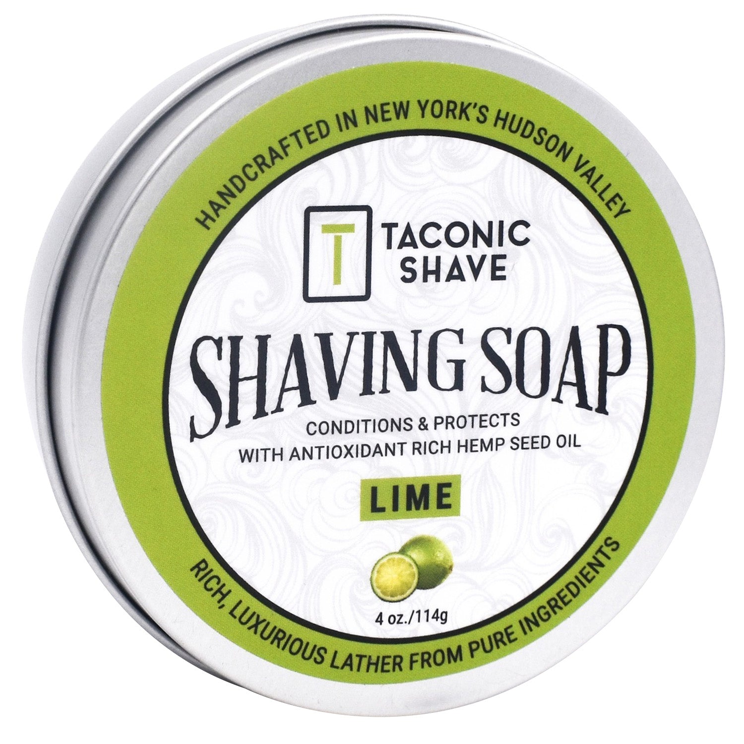 Taconic Shave Hemp & Lime Shaving Soap 4 oz