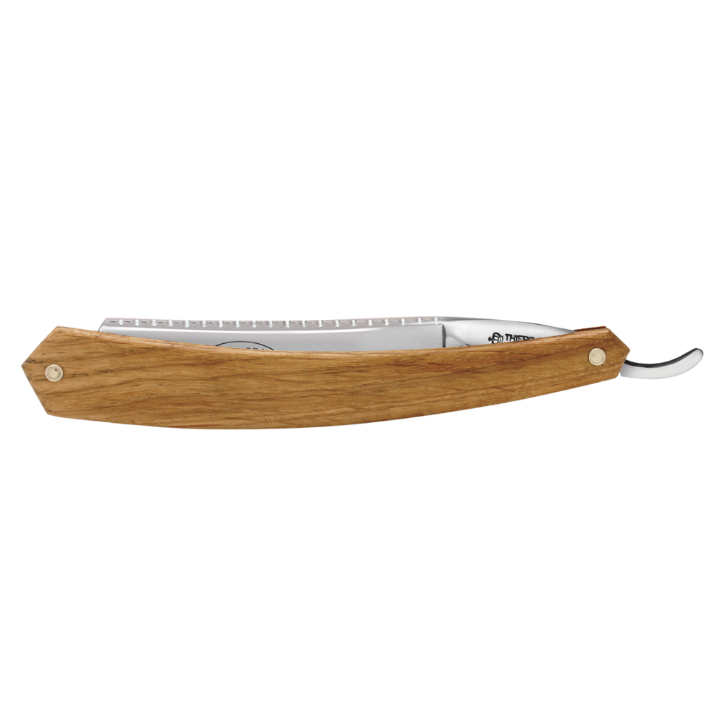 Thiers Issard Historic &#39;Zebra&#39; Straight Razor 7/8&quot; French Oak Carbon Steel