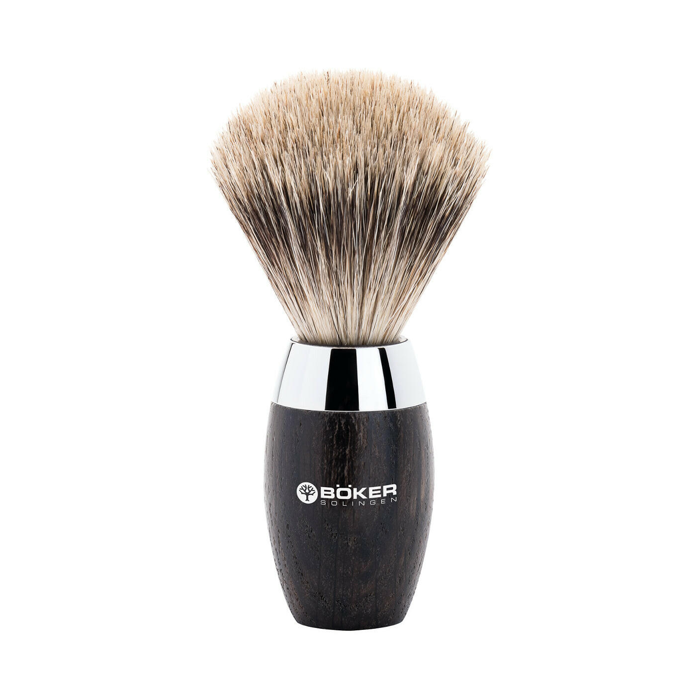 Boker Pure Badger Hair Black Bog Oak Wood Shaving Brush