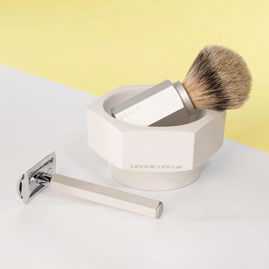 Muhle 091MHGPURE Hexagon Silver Handle Silvertip Badger Shaving Brush