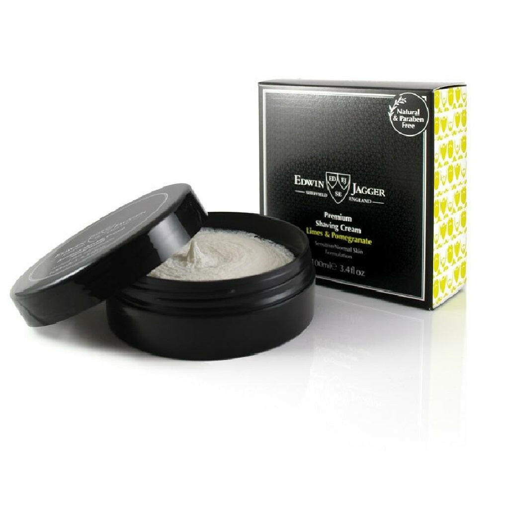 Edwin Jagger Limes &amp; Pomegranate Shaving Cream 3.4 oz - Grown Man Shave