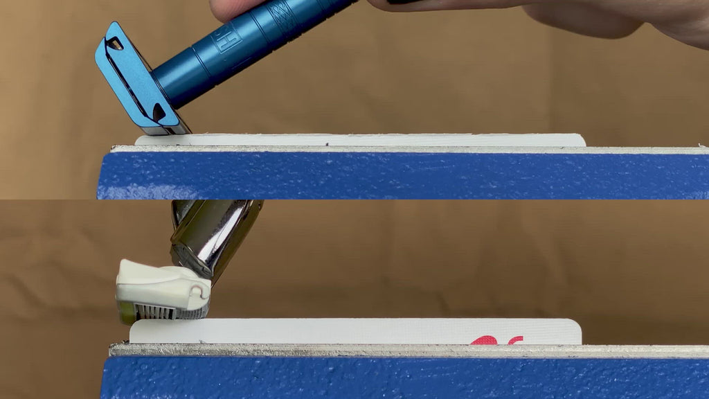 Henson Aluminum AL13 Steel Blue Mild Safety Razor.