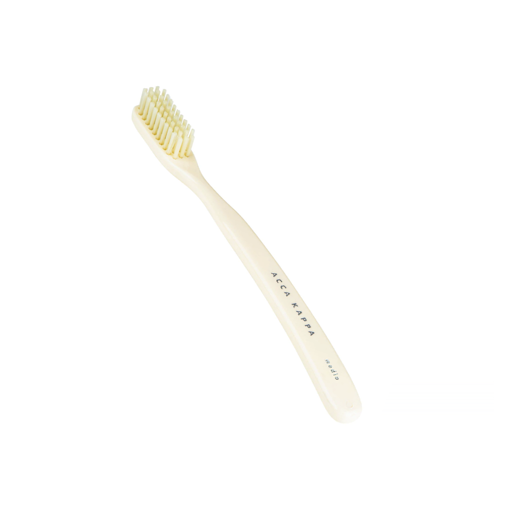 Acca Kappa Medium Ivory Vintage Toothbrush with Nylon Bristles (Vegan Friendly).