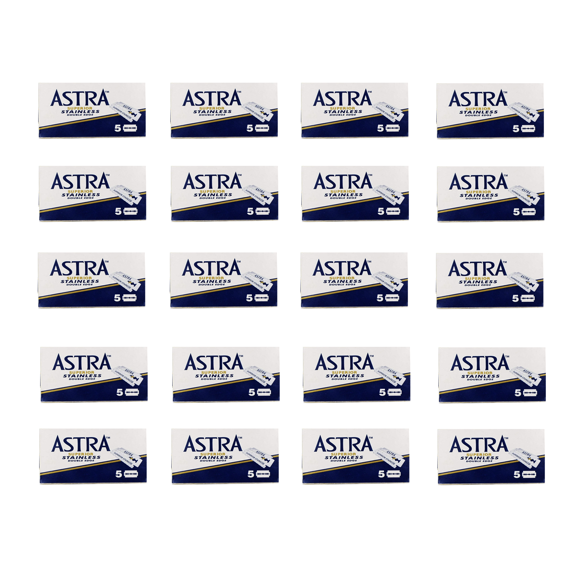 Astra &#39;Blue&#39; Superior Stainless Double Edge Razor 100 Pack