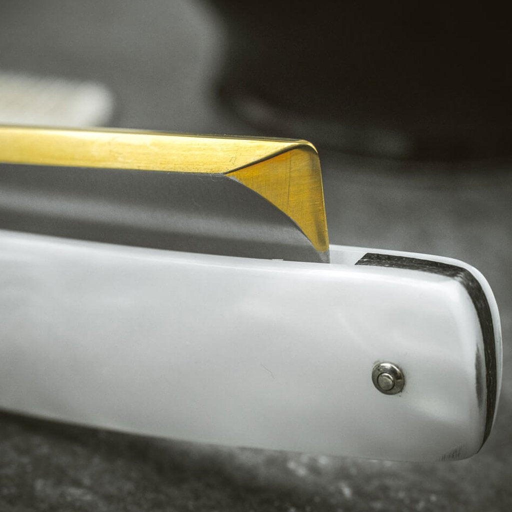 Boker Mother of Pearl Square Point 6/8&quot; O1 Pearl Imitation Straight Razor