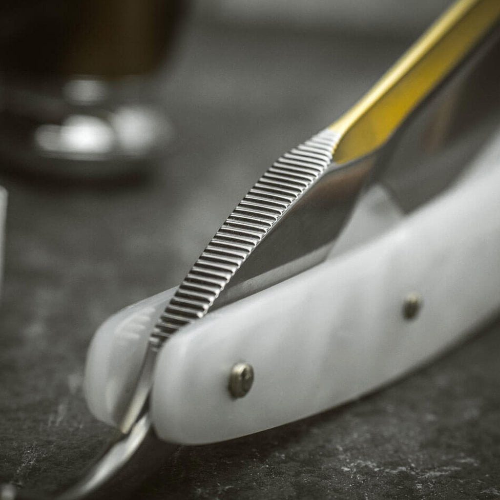 Boker Mother of Pearl Square Point 6/8&quot; O1 Pearl Imitation Straight Razor