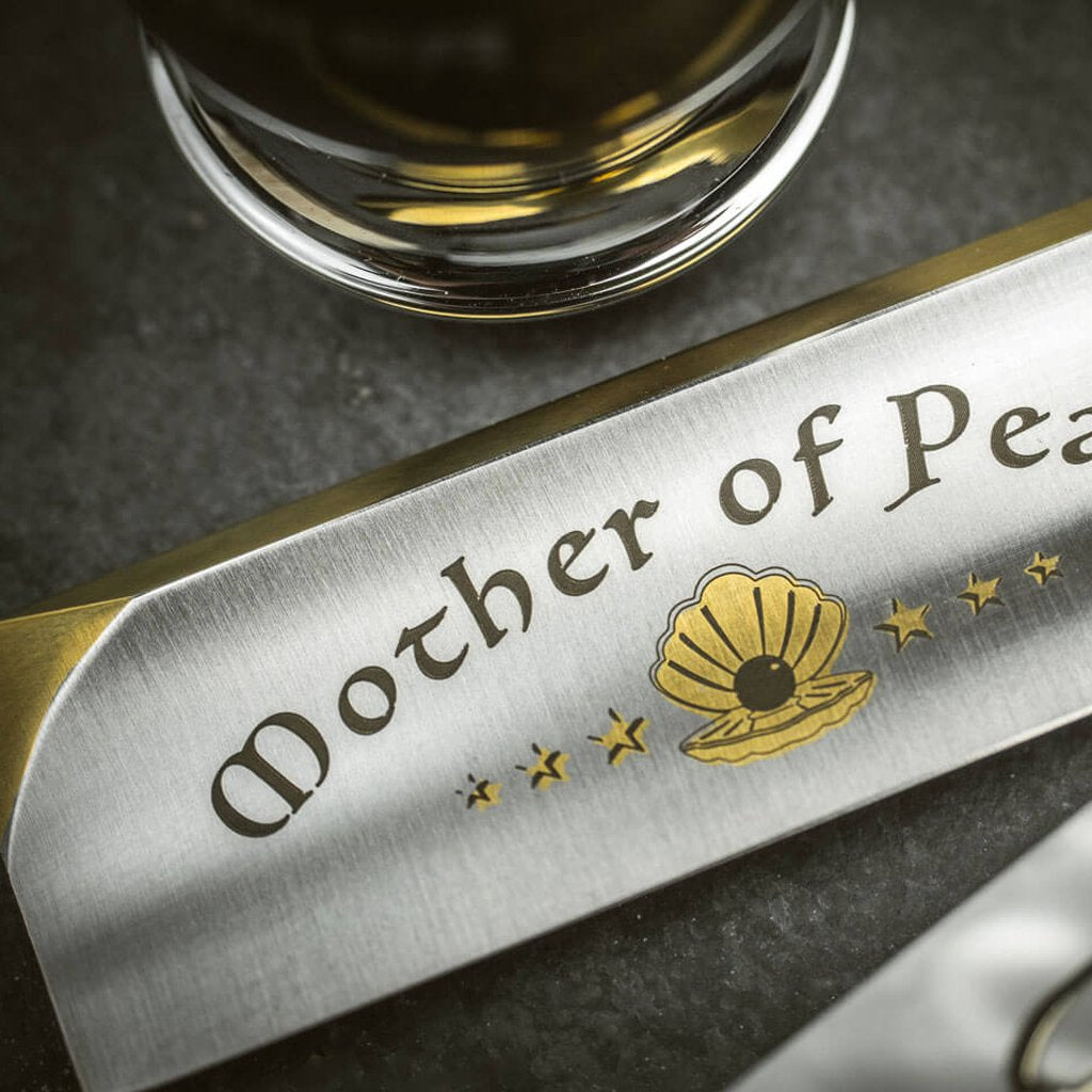 Boker Mother of Pearl Square Point 6/8&quot; O1 Pearl Imitation Straight Razor