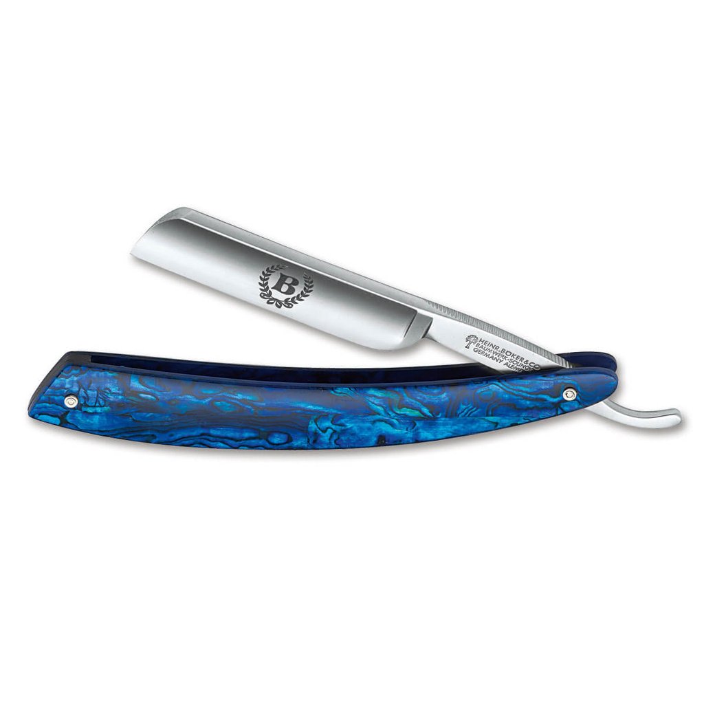 Boker Paua Abalone French Point 5/8&quot; O1 Straight Razor