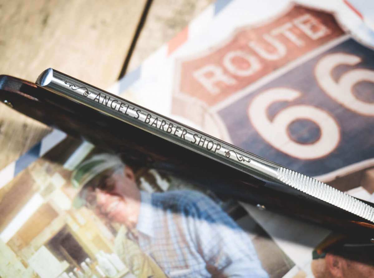 Boker Angel Delgadillo Route 66 Straight Razor 7/8&quot; Carbon Steel.