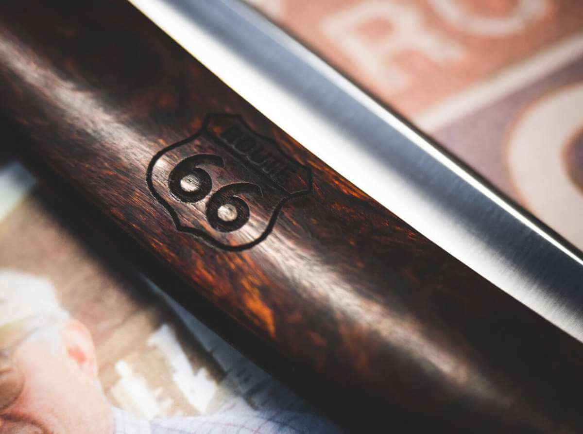 Boker Angel Delgadillo Route 66 Straight Razor 7/8&quot; Carbon Steel.