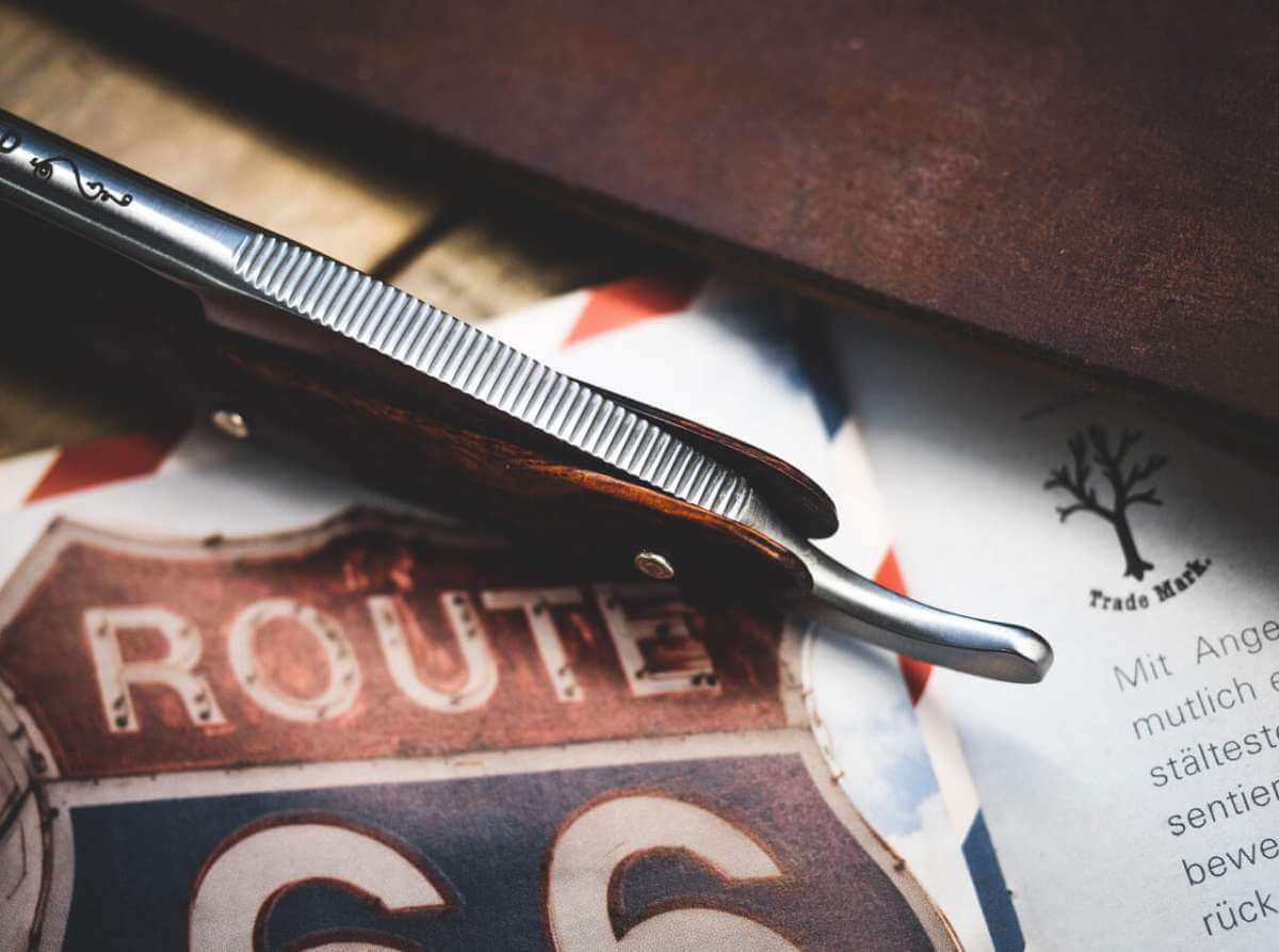 Boker Angel Delgadillo Route 66 Straight Razor 7/8&quot; Carbon Steel.